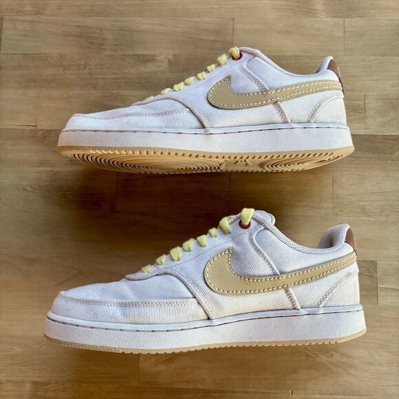 Nike Court Vision Low Canvas DV0736-100 White Sesame Size M7 W8.5 - Picture 3 of 11